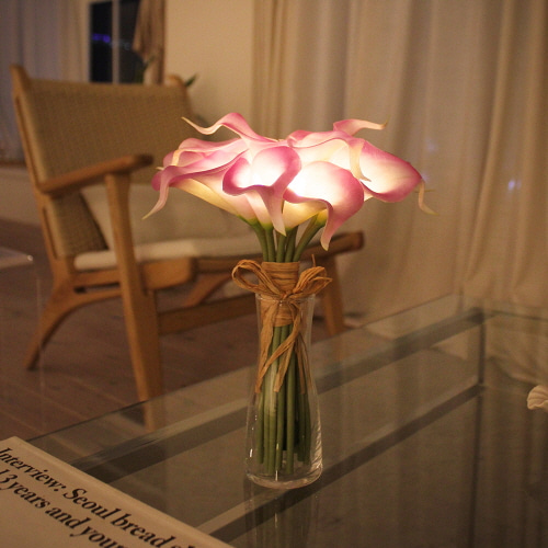 카라 부케 꽃 플라워 LED 조명/무드등(피치/핑크/화이트/퍼플)