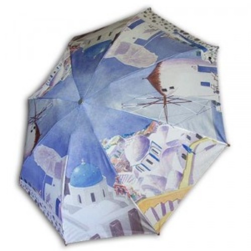 네모네 - 명화 산토리니 우산(5단미니,3단완전자동)
